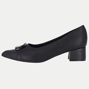 SAPATO PICCADILLY SALTO MÉDIO SCARPIN PRETO FEMININA ADULTO