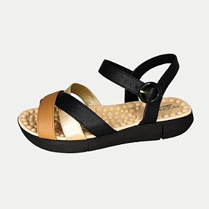 SANDALIA MODARE ANABELA BAIXA MASSAGEADOR PRETO  FEMININA ADULTO