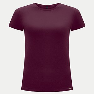 BLUSA LUNENDER MANGA CURTA TSHIRT ALGODÃO BORDÔ FEMININO ADULTO