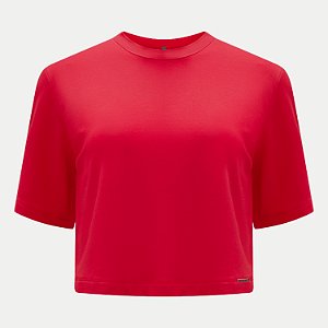 BLUSA LUNENDER MANGA CURTA MALHA VERMELHO FEMININO ADULTO
