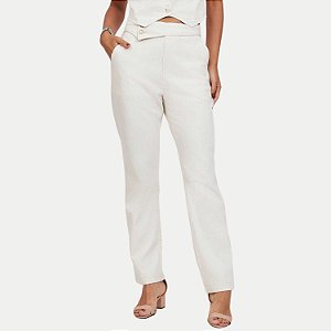 CALÇA LEE LINHO COM ELASTANO OFFWHITE ALFAIATARIA FEMININO ADULTO