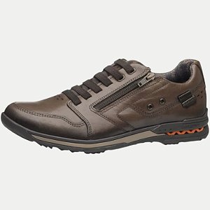 TÊNIS PEGADA CASUAL COM CADARÇO COURO PINHÃO MASCULINO ADULTO