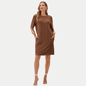 VESTIDO LUNENDER MANGA CURTA MARORM DE MALHA FEMININO ADULTO