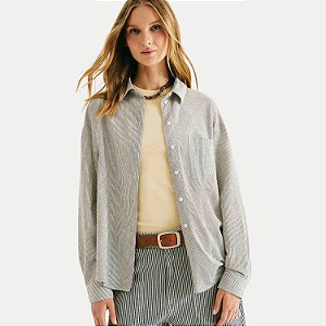 CAMISETE HERING MANGA LONGA COMFORT VISCOLINHO BEGE FEMININA ADULTO