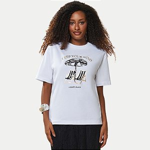BLUSA DOCE TRAMA MANGA CURTA TSHIRT ALGODÃO SILKADA BRANCA FEMININA ADULTO
