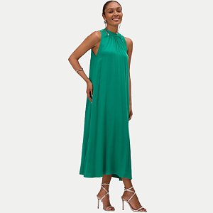 VESTIDO LUNENDER REGATA DE VISCOSE VERDE FEMININO ADULTO