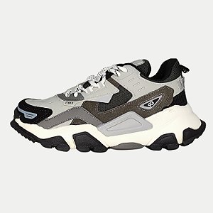 TÊNIS QIX JOGGING TREK CINZA COM PRETO MASCULINO ADULTO
