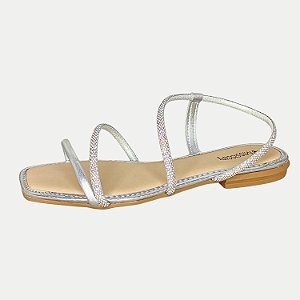 SANDALIA MISSISSIPI RASTEIRA PRATA FEMININA ADULTO