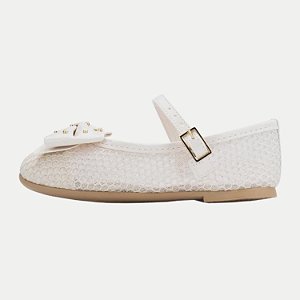 SAPATILHA MINI SUA CIA BICO REDONDO TELA BEGE FEMININA INFANTIL