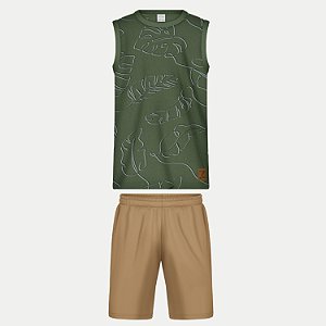CONJUNTO VERÃO ALAKAZOO BERMUDA E CAMISETA REGATA MASCULINO INFANTIL