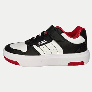 TÊNIS BATATINHA CASUAL COM CADARÇO PRETO COM VERMELHO MASCULINO INFANTIL