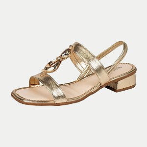 SANDALIA MISSISSIPI SALTO BAIXO ACTIVE DOURADA FEMININA ADULTO