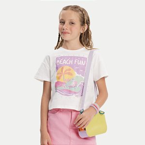 BLUSA ALAKAZOO MANGA CURTA TSHIRT ALGODÃO OFFWHITE SILKADA FEMININA INFANTIL