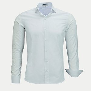 CAMISA AMIL MANGA LONGA SLIM ALGODÃO FIO 60 SEM BOLSA BRANCO MASCULINO ADULTO
