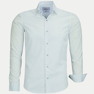 CAMISA AMIL MANGA LONGA SLIM ALGODAO LISA BRANCO MASCULINO ADULTO