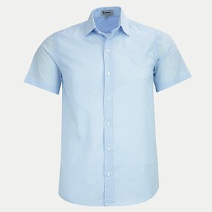 CAMISA AMIL MANGA CURTA COMFORT ALGODÃO SEM BOLSO AZUL MASCULINA ADULTO