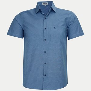 CAMISA AMIL MANGA CURTA COMFORT ALGODÃO E POLIESTER AZUL MASCULINO ADULTO