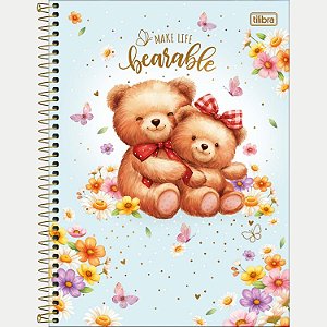 CADERNO TILIBRA UNIVERSITÁRIO 01 MATÉRIA CAPA DURA LOVE BEARS FEMININO (CORES SORTIDAS) 30158-P