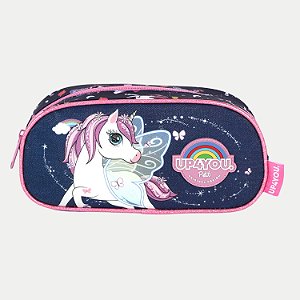 ESTOJO UP4YOU UNICÓRNIO 1 ZÍPER AZUL MARINHO FEMININO 298050-P