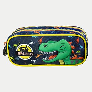 ESTOJO XERYUS BRUTOS DINO 2 ZÍPER  AZUL MARINHO MASCULINO 299635-P