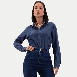 CAMISETE LUNENDER MANGA LONGA SLIM JEANS FEMININA ADULTO
