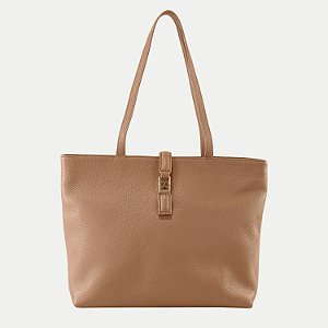 BOLSA CLASSE OMBRO DE COURO MARROM FEMININA ADULTO