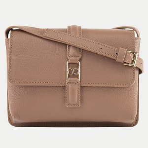 BOLSA CLASSE TRANSVERSAL DE COURO NUDE FEMININA ADULTO