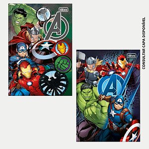 CADERNO TILIBRA BROCHURA CAPA DURA 1/4 (P) DE RECADO AVENGERS MASCULINO (CORES SORTIDAS) 30166-P