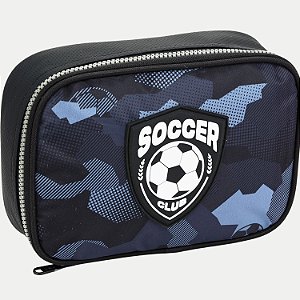 ESTOJO SEANITE SOCCER 1 ZÍPER BOX PRETO MASCULINO 30016-P