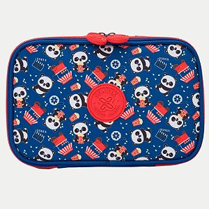 ESTOJO XERYUS 1 ZIPER BOX PANDA PIPOCA AZUL MARINHO FEMININO  27222-P