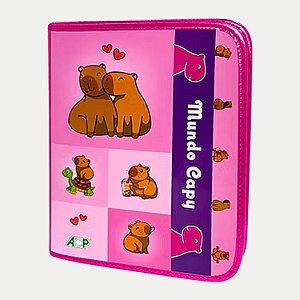 CADERNO ACP UNIVERSITÁRIO ARGOLADO/FICHÁRIO MUNDO CAPY FEMININO (CORES SORTIDAS) 30453-P