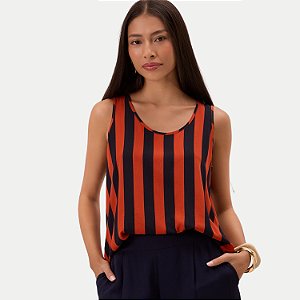 BLUSA LUNENDER REGATA VISCOSE LISTRADATERRACOTA  FEMININA ADULTO