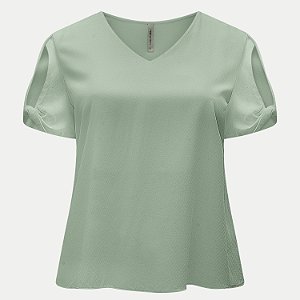BLUSA LUNENDER MANGA CURTA MAIS MULHER VISCOSE VERDE FEMININA ADULTO