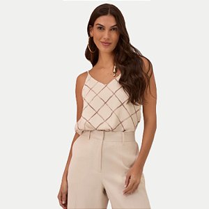 BLUSA LUNENDER REGATA VISCOSE OFFWHITE FEMININA ADULTO
