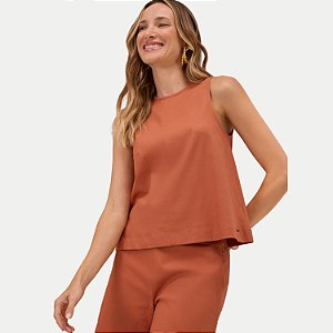 BLUSA LUNENDER REGATA LINHO TERRACOTA FEMININA ADULTO