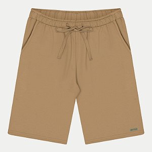 BERMUDA FICO MOLETOM CASUAL BEGE MASCULINA ADULTO