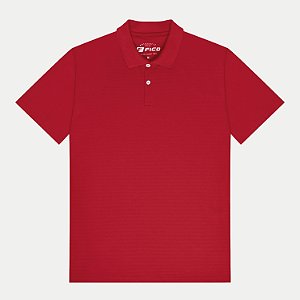 POLO FICO MANGA CURTA COMFORT MALHA CANELADA VEMELHO MASCULINA ADULTO