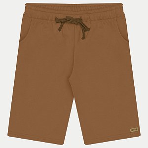 BERMUDA FICO MOLETOM  CASUAL MARROM  MASCULINA ADULTO