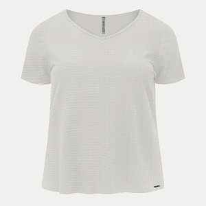 BLUSA LUNENDER MANGA CURTA MAIS MULHER OFFWHITE FEMININA ADULTO