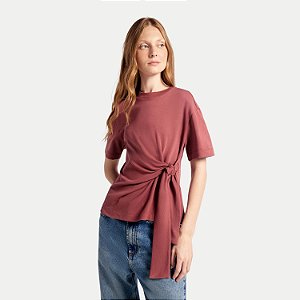 BLUSA HERING MANGA CURTA MALHA ROSA FEMININO ADULTO