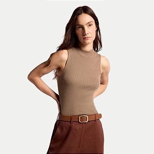 BLUSA HERING REGATA MALHA CANELADA BEGE FEMININO ADULTO