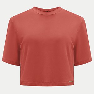 BLUSA LUNENDER MANGA CURTA MALHA LARANJA FEMININO ADULTO