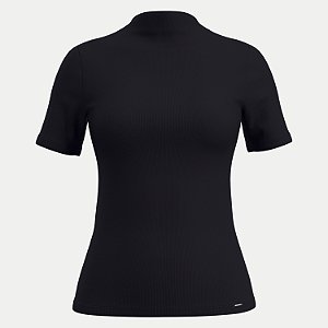 BLUSA LUNENDER MANGA CURTA MALHA CANELADA PRETO FEMININO ADULTO