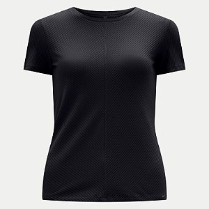 BLUSA LUNENDER MANGA CURTA MAIS MULHER MALHA PRETO FEMININO ADULTO