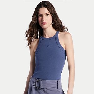 BLUSA HERING REGATA MALHA CANELADA AZUL FEMININO ADULTO
