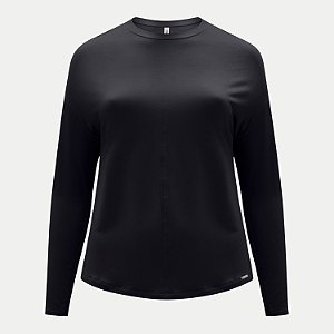 BLUSA LUNENDER MANGA LONGA MAIS MULHER MALHA PRETO FEMININO ADULTO