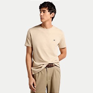 CAMISETA HERING MANGA CURTA COMFORT WORD LISA BEGE MASCULINO ADULTO