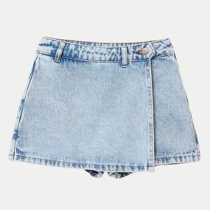 SHORT SAIA HERINGKIDS JEANS CLARO BRUTO BÁSIC FEMININO INFANTIL