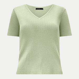 BLUSA LUNENDER MANGA CURTA TRICO VERDE FEMININO ADULTO