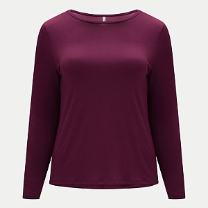BLUSA LUNENDER MANGA LONGA MAIS MULHER VISCOLYCRA VINHO FEMININO ADULTO
